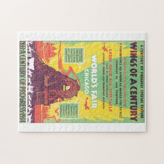 万国博覧会のシカゴのヴィンテージ旅行ポスターアートワーク ジグソーパズル (横)