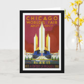 "万国博覧会、シカゴの1933年"のヴィンテージ カード (黄色い花)