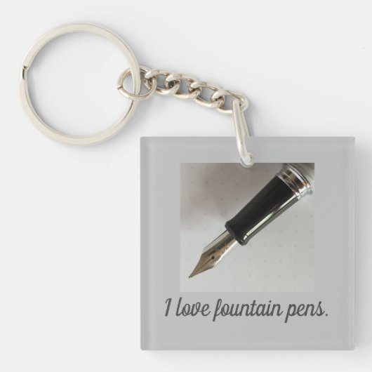 万年筆が好き キーホルダー (正面)