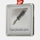 万年筆が好き メタルオーナメント (左)