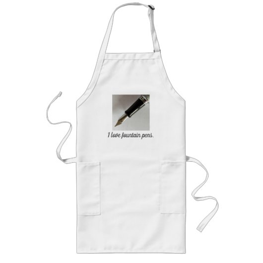 万年筆が好き ロングエプロン (正面)