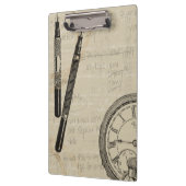 万年筆と注記付き時計面 クリップボード (左)