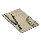 万年筆と注記付き時計面 ノートブック (右側)