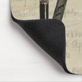 万年筆と注記付き時計面 マウスパッド (コーナー)