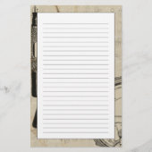 万年筆と注記付き時計面 便箋 (正面)