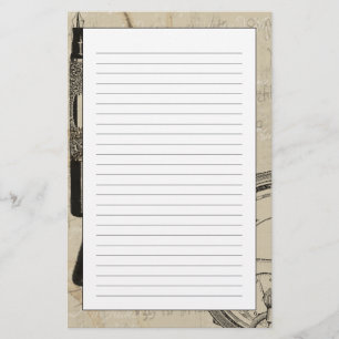 万年筆と注記付き時計面 便箋