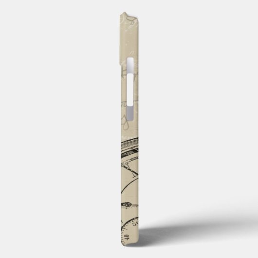 万年筆と注記付き時計面 Case-Mate iPhoneケース (裏面 / 左)