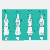 万年筆のアートワークの折り返し紙 ラッピングペーパーシート (正面2)
