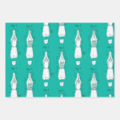 万年筆のアートワークの折り返し紙 ラッピングペーパーシート (正面)