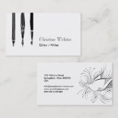 万年筆のクイル作家の作家の華麗さ 名刺 (正面/裏面)