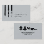 万年筆のクイル作家の作家 名刺 (正面/裏面)