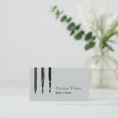 万年筆のクイル作家の作家 名刺 (スタンド正面)