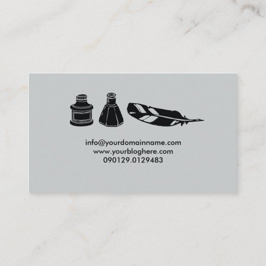 万年筆のクイル作家の作家 名刺 (裏面)