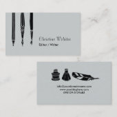 万年筆のクイル作家の作家 名刺 (正面/裏面)