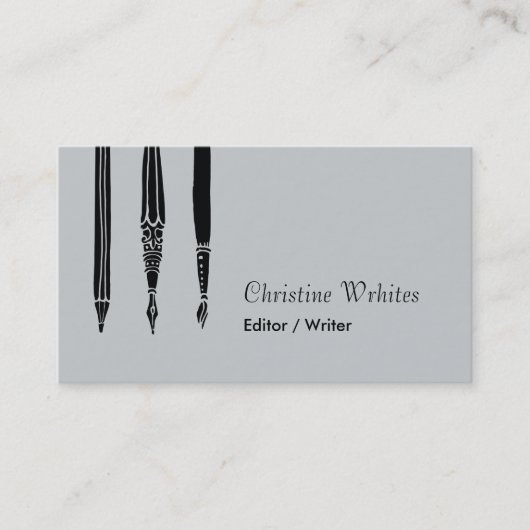 万年筆のクイル作家の作家 名刺 (正面)