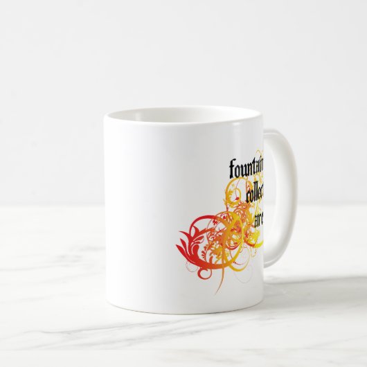 万年筆のコレクターは熱いです コーヒーマグカップ (正面右)