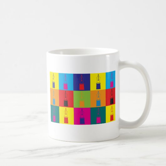 万年筆のポップアート コーヒーマグカップ (右)