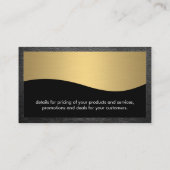 万年筆のロゴ |金属製金ゴールドトリム 名刺 (裏面)