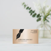 万年筆の公証指針剤金ゴールド 名刺 (スタンド正面)