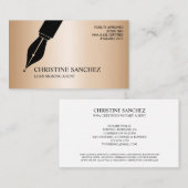 万年筆の公証指針剤金ゴールド 名刺 (正面/裏面)