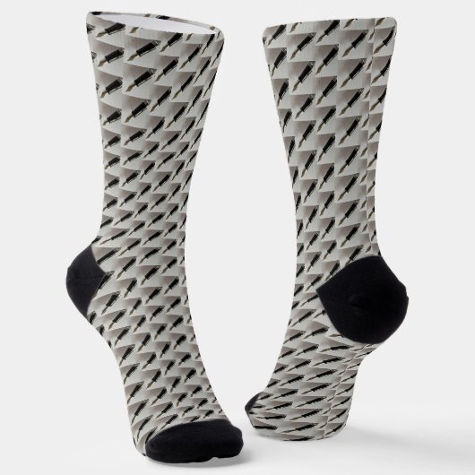 万年筆パターン（の模様が）ある ソックス (傾斜あり)