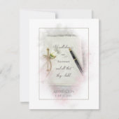 万年筆結婚とデイジーを持つ雑誌 招待状 (正面)