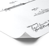 万年筆1893特許芸術ホワイト紙 ポスター (角)