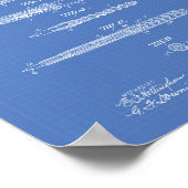 万年筆1905年特許技術青写真 ポスター (角)