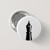 「万年筆」のピクトグラムボタン 缶バッジ (正面&裏面)