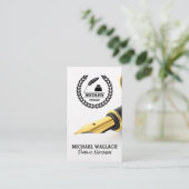 万年筆 |公証人ロゴ 名刺 (スタンド正面)