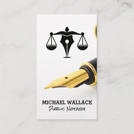 万年筆 | 法律ロゴ 名刺 (正面)