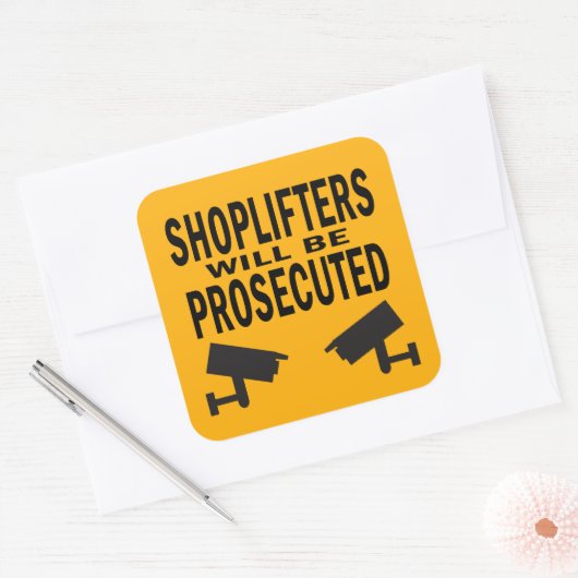 万引き機はカメラで起訴される スクエアシール (封筒)