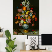 万暦の花瓶の静物画  ポスター (ホームオフィス)