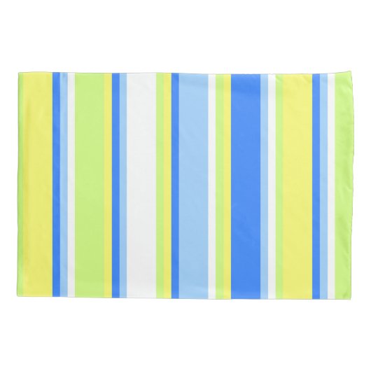 万歳のビーチのハワイのハイビスカスのリバーシブルのストライプ 枕カバー (裏面)