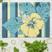 万歳のビーチのハワイのハイビスカスの台所タオル キッチンタオル (折り畳み)