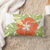 万歳のビーチのハワイのハイビスカスのLumbarの枕 ランバークッション (ブランケット)