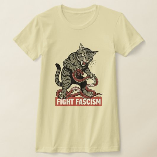 万歳ネコ、ファシズムと闘う  Tシャツ (レイダウン)