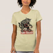万歳ネコ、ファシズムと闘う  Tシャツ (正面)