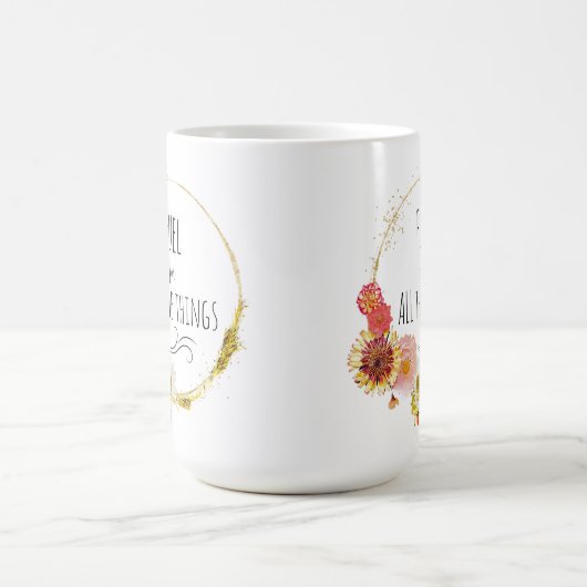 「万物のための燃料」フローラリース コーヒーマグカップ (中央)