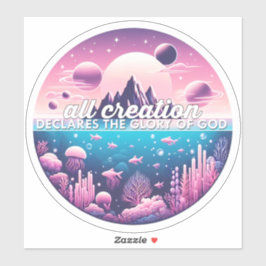 万物は神のステッカーの栄光を宣言 シール