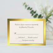 万能クリームおよび金ゴールドの応答カード 出欠カード (スタンド正面)