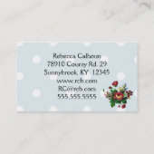 万能国のバラの点およびギンガム 名刺 (裏面)