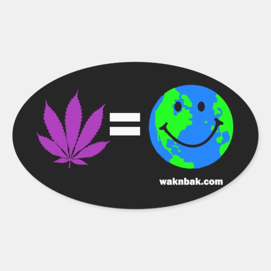 万能薬=ハッピーアース 楕円形シール (正面)