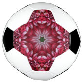 万華鏡のような深紅のダリア サッカーボール (回転)