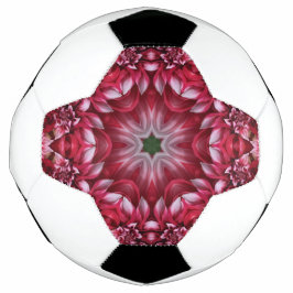 万華鏡のような深紅のダリア サッカーボール