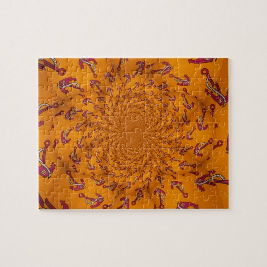 万華鏡のように千変万化するパターンいかりアートプリント ジグソーパズル (横)