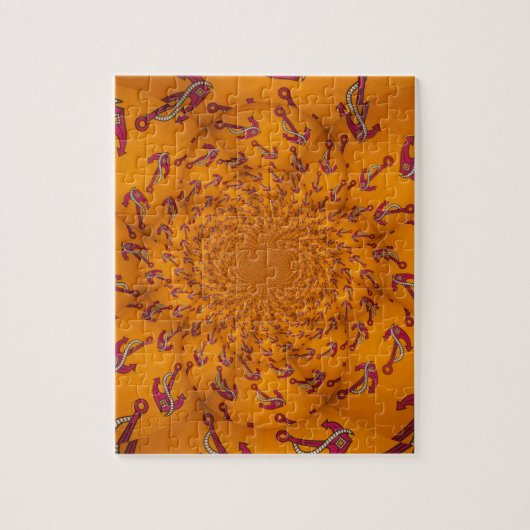 万華鏡のように千変万化するパターンいかりアートプリント ジグソーパズル (縦)