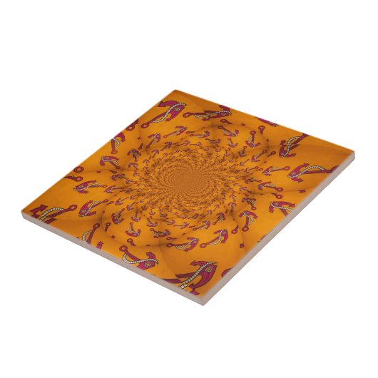 万華鏡のように千変万化するパターンいかりアートプリント タイル (側面)