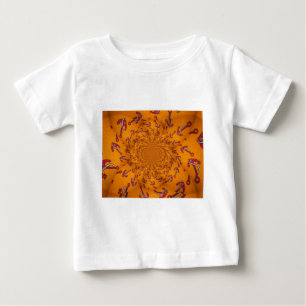 万華鏡のように千変万化するパターンいかりアートプリント ベビーTシャツ