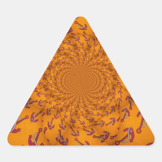 万華鏡のように千変万化するパターンいかりアートプリント 三角形シール (正面)